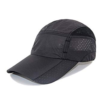 LETHMIK Sport Cap Summer Quick-drying Sun Hat Unisex UV Protection Outdoor Cap Black